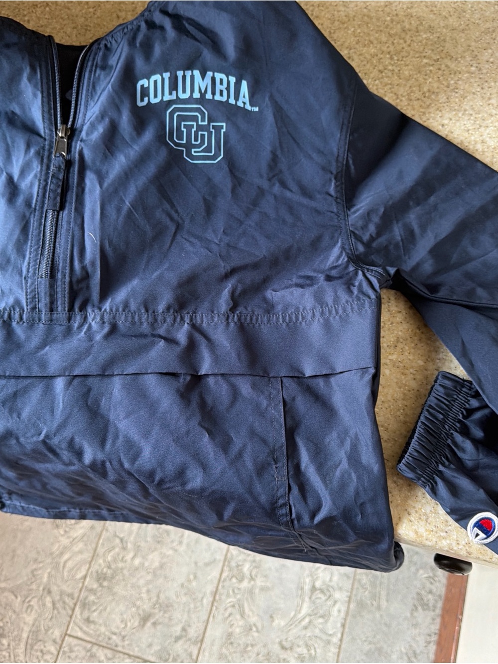 Columbia Navy Pullover with Light Blue CU Logo